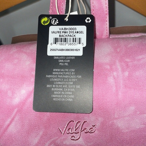 Rare Loungefly x Valfré Collab Pink Acid Wash Denim Angel Backpack - Picture 9 of 10